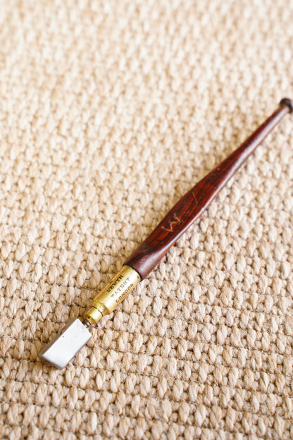 Antique Rosewood and Brass Diamond Glass Cutter