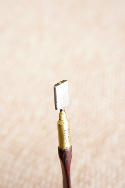 Antique Rosewood and Brass Diamond Glass Cutter