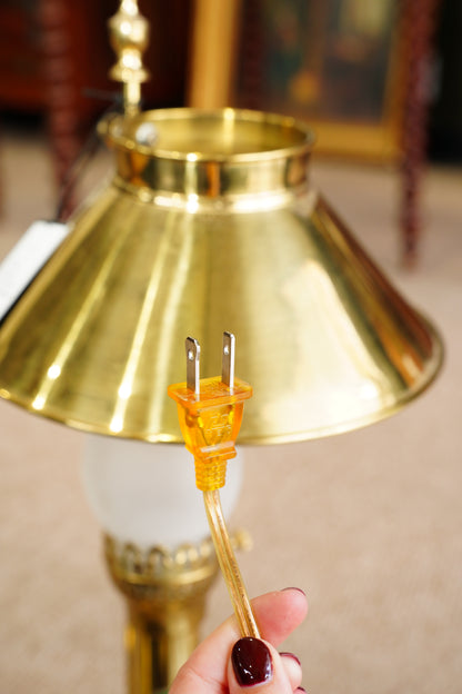 Vintage Brass Table Lamp, Adjustable Shade