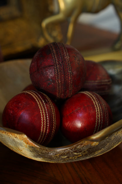 *RESERVED* Antique English Leather Cricket Ball, Set of Six