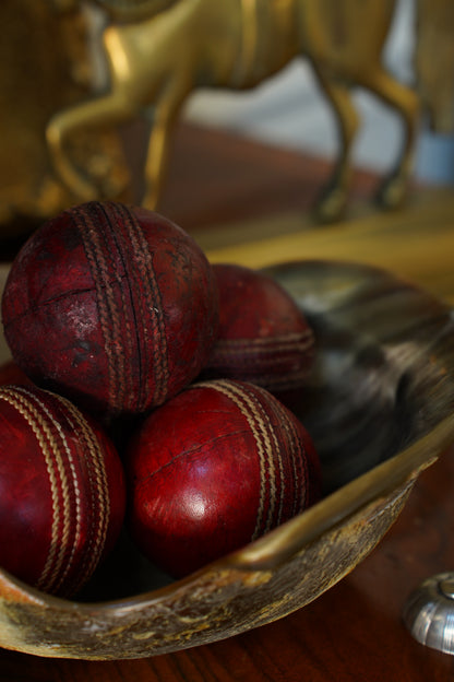 *RESERVED* Antique English Leather Cricket Ball, Set of Six