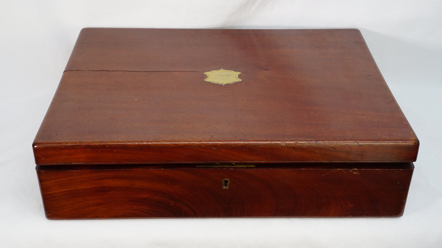 Antique Edwardian Oak & Brass Cutlery Box