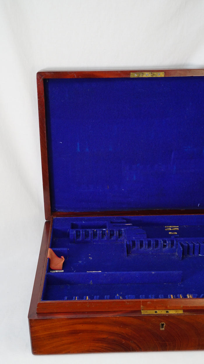 Antique Edwardian Oak & Brass Cutlery Box detail