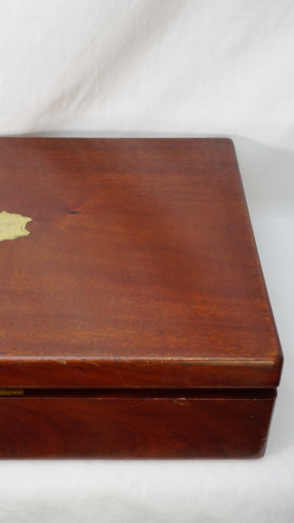 Antique Edwardian Oak & Brass Cutlery Box