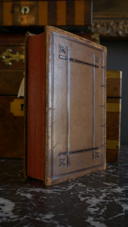 1893 " A Smaller Dictionary of the Bible " Light Brown Full Leather Book