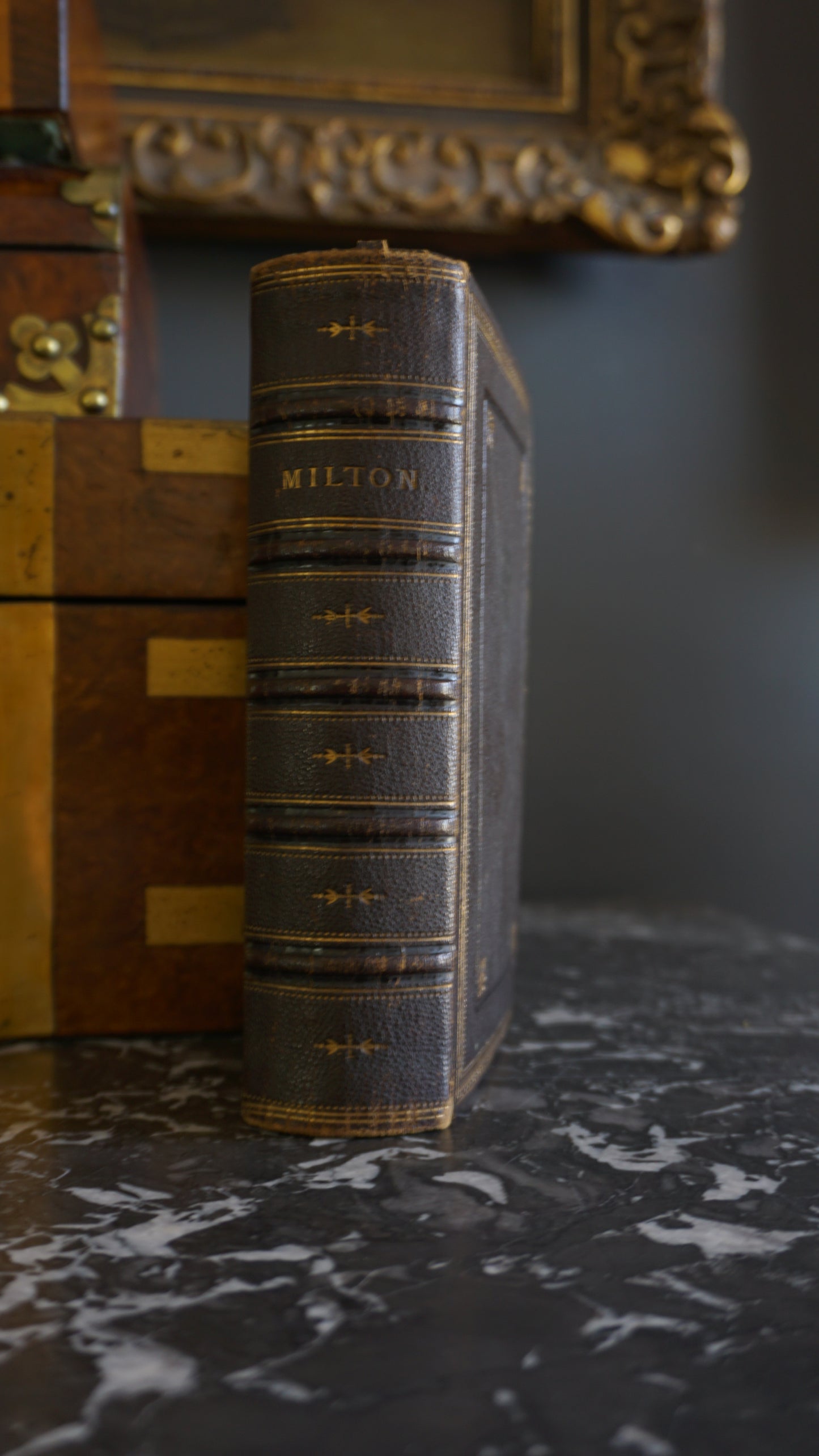 John Milton Poetical Works Victorian Full Morocco Leather