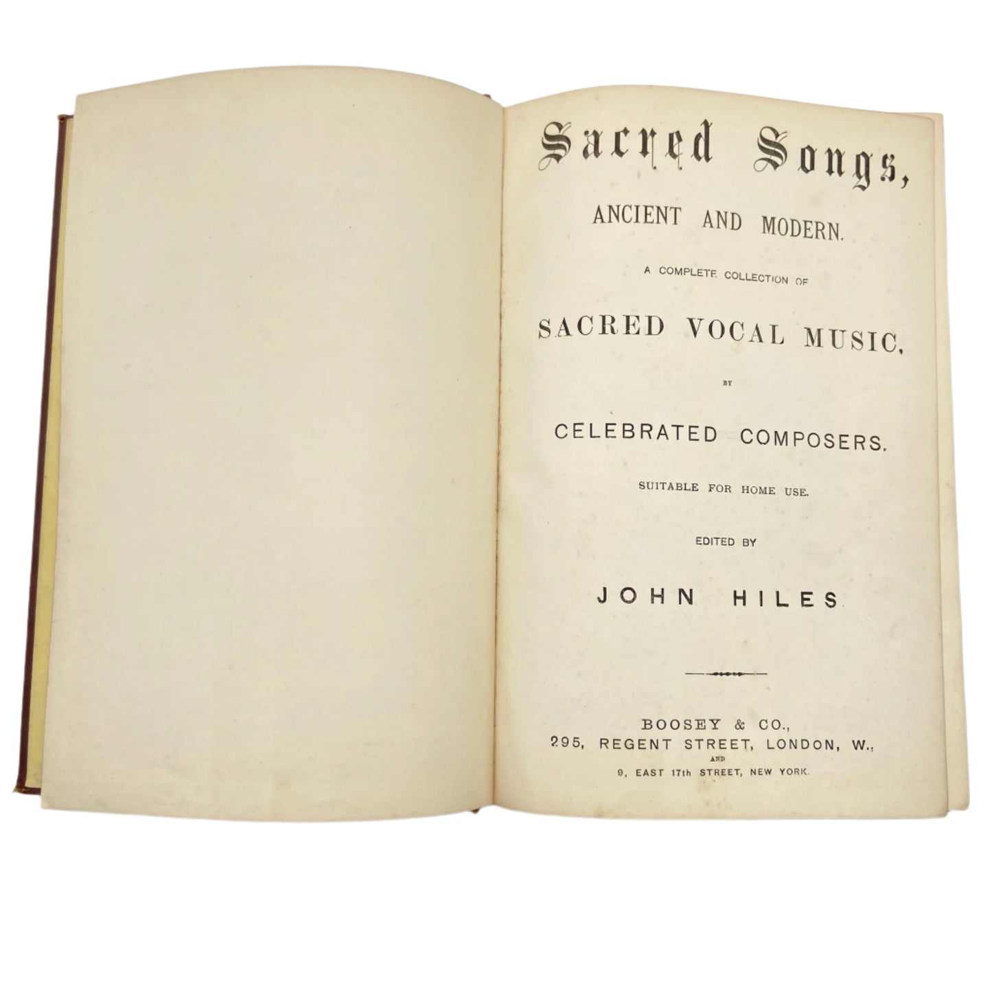 "Sacred Songs, Ancient and Modern" Purple Cloth Book