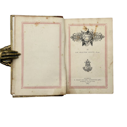 Antique Poetry The Lady of the Lake by Sir Walter Scott, Mauchline Binding Book