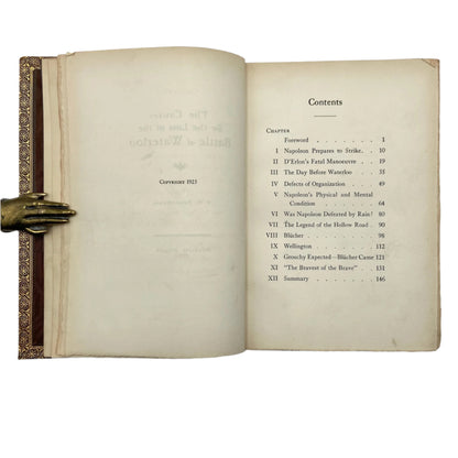 1923 "The Causes for the Loss of the Battle of Waterloo" Fine Binding, Full Leather Book