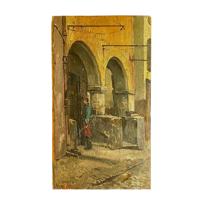 Late 19th Century French Oil Painting of an Infantry Soldier, Antique French Oil Painting Unframed