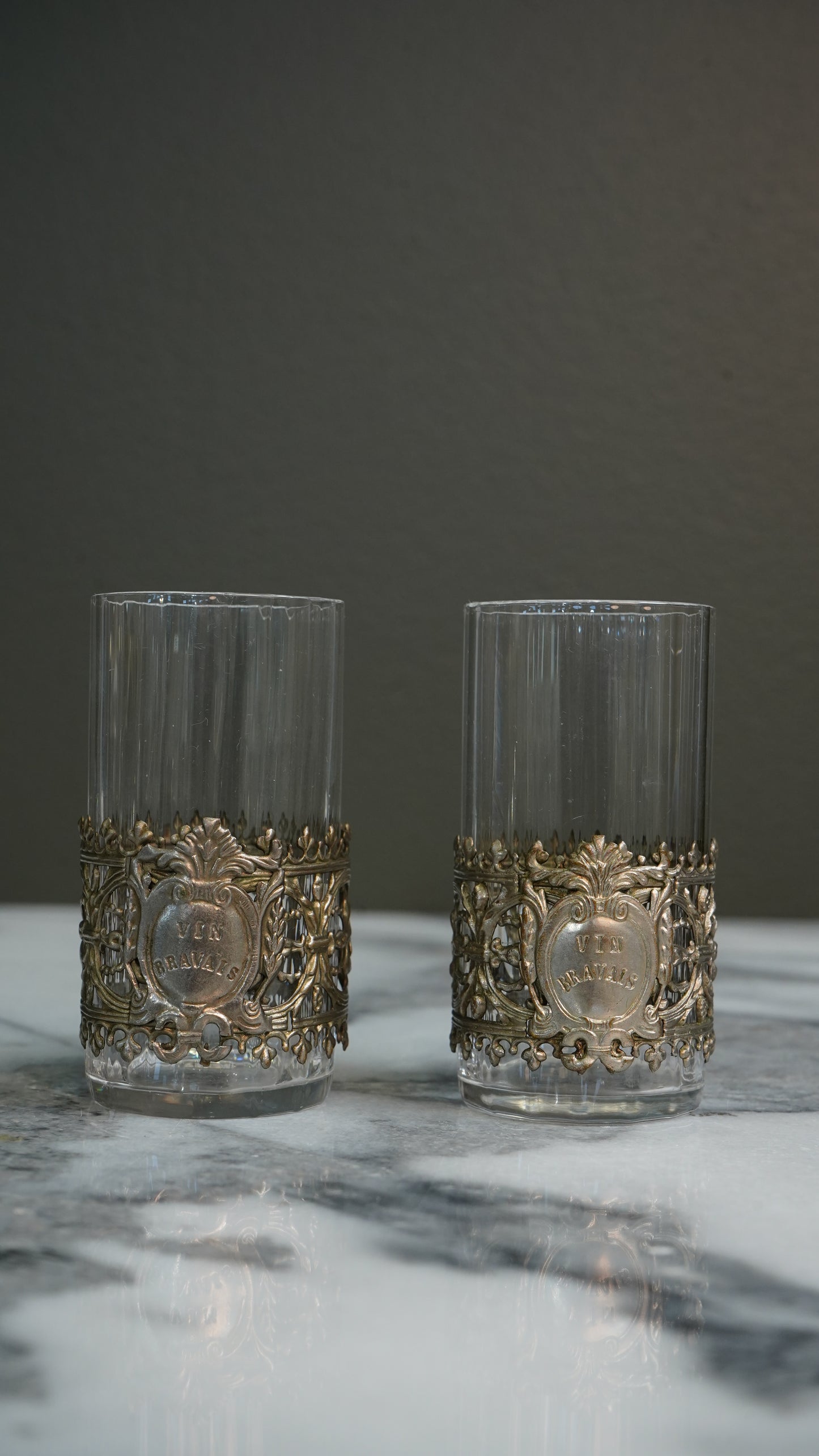 Antique French Vin Bravais Tasting Glasses