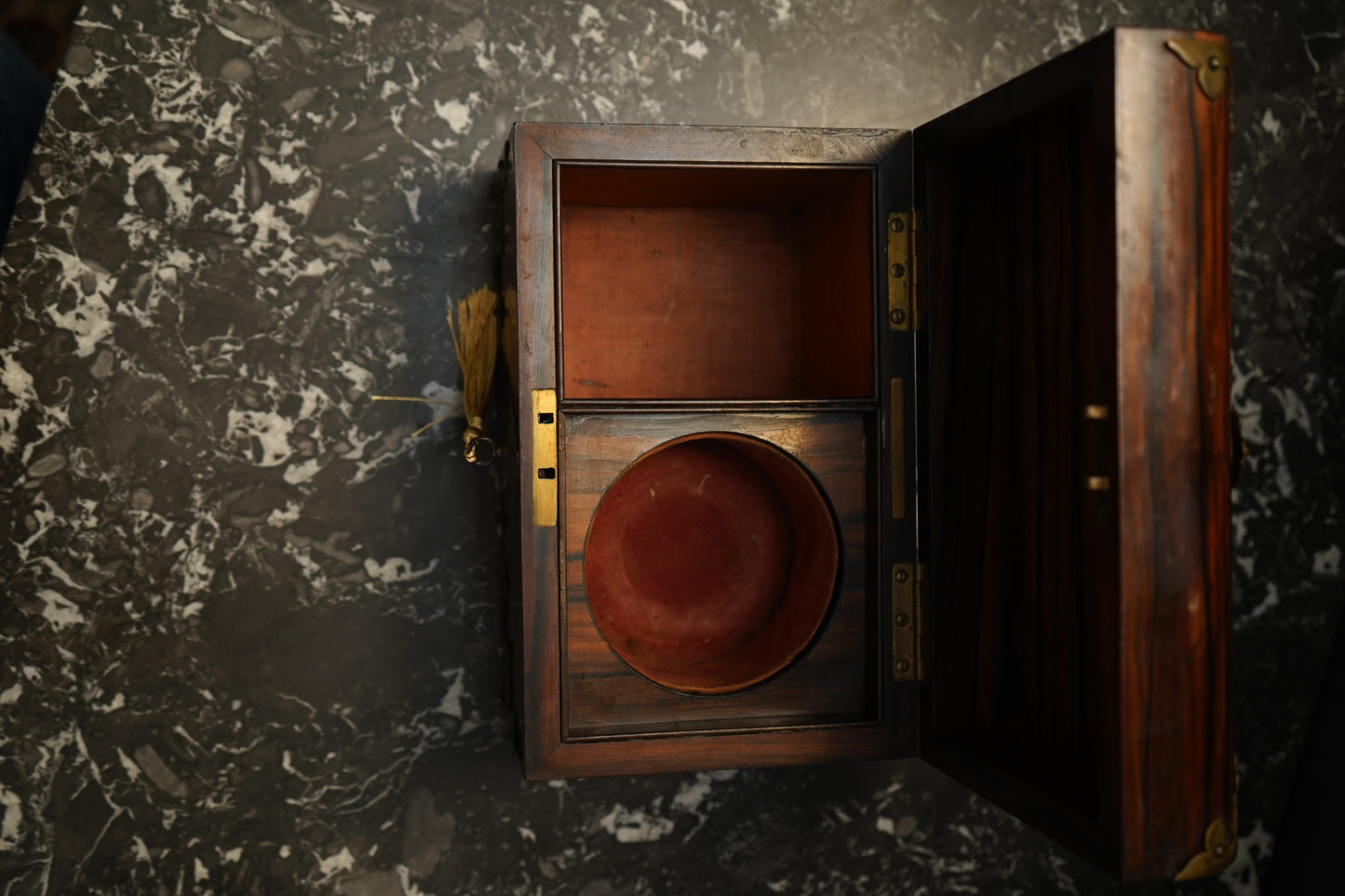 Antique Georgian Rosewood Domed Tea Caddy with Brass Mounts, Circa 1820-1830