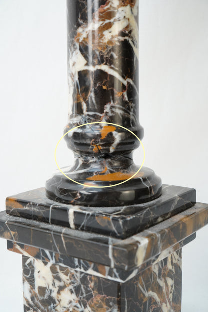 Antique Marble Column Pedestal Stand, Breccia Stone *AS-IS*