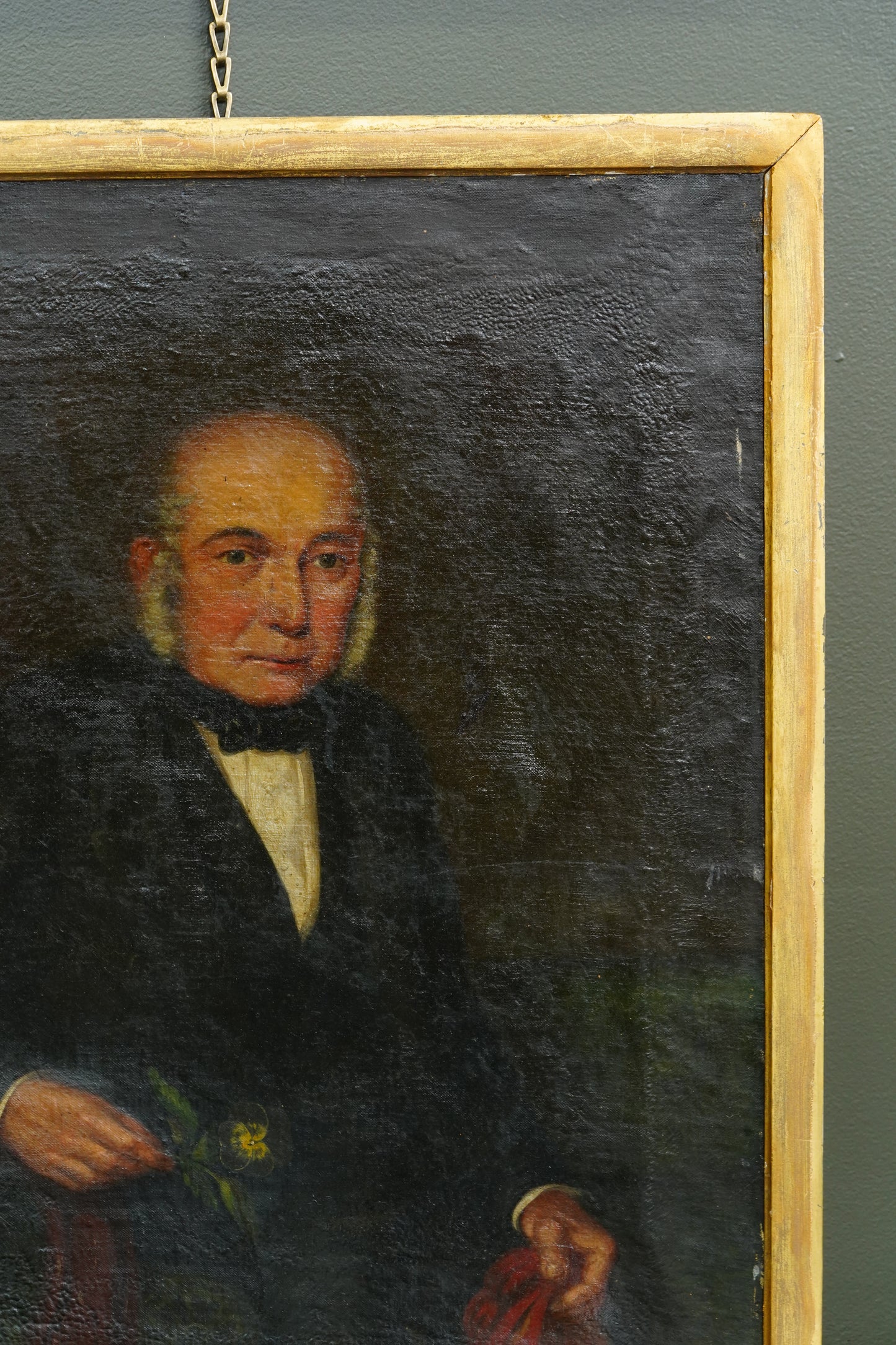 Antique English Portrait Oil Painting of Samuel Bradbury of Market Drayton