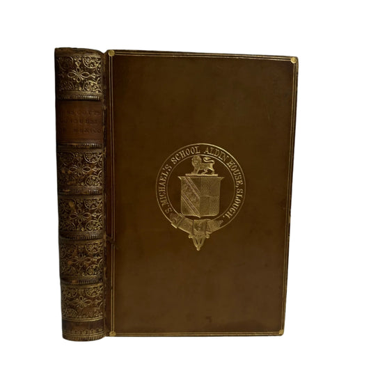 "History of the Conquest of Mexico" Brown Full Leather Prize Binding Book