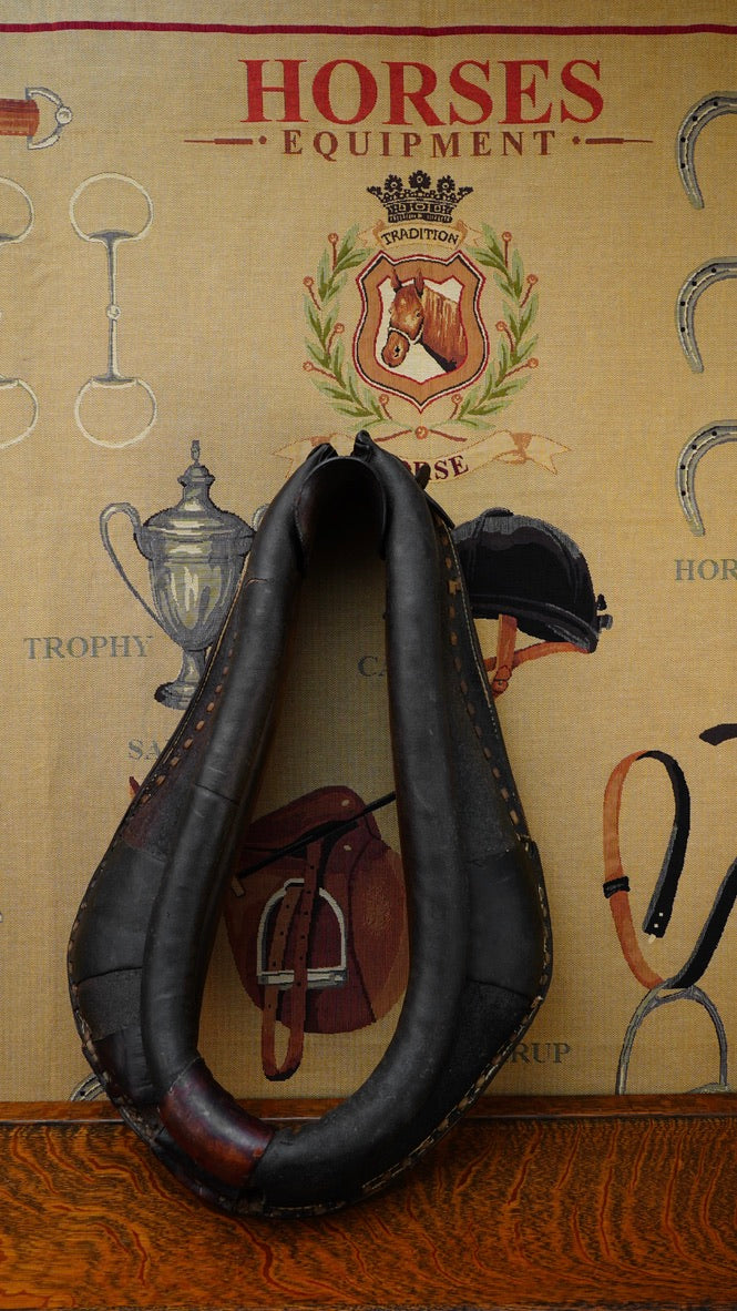 Antique Leather Draft Horse Collar Equestrian Decor