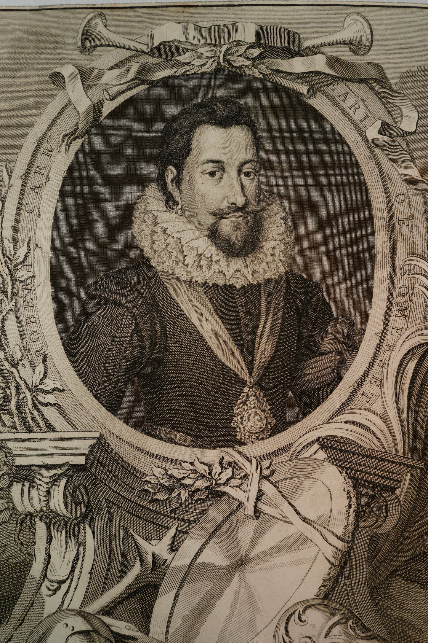 Early 19th Century Engraving "Robert Carr, Earl of Somerset" by Jacobus Houbraken