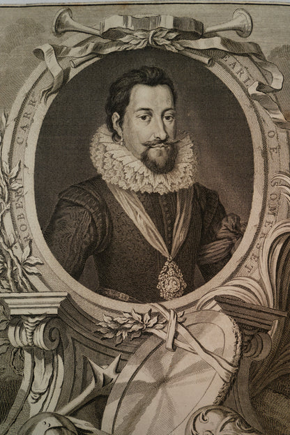 Early 19th Century Engraving "Robert Carr, Earl of Somerset" by Jacobus Houbraken