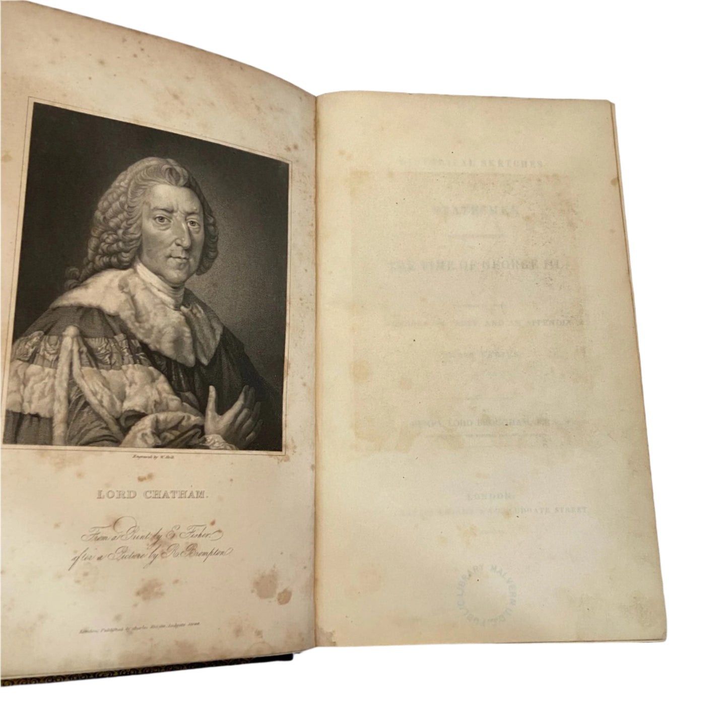 1840 Leather-Bound Political History Book — Statesmen of the Time of George III