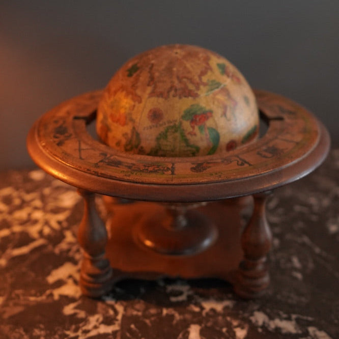^ Small Vintage Italian Wooden Globe