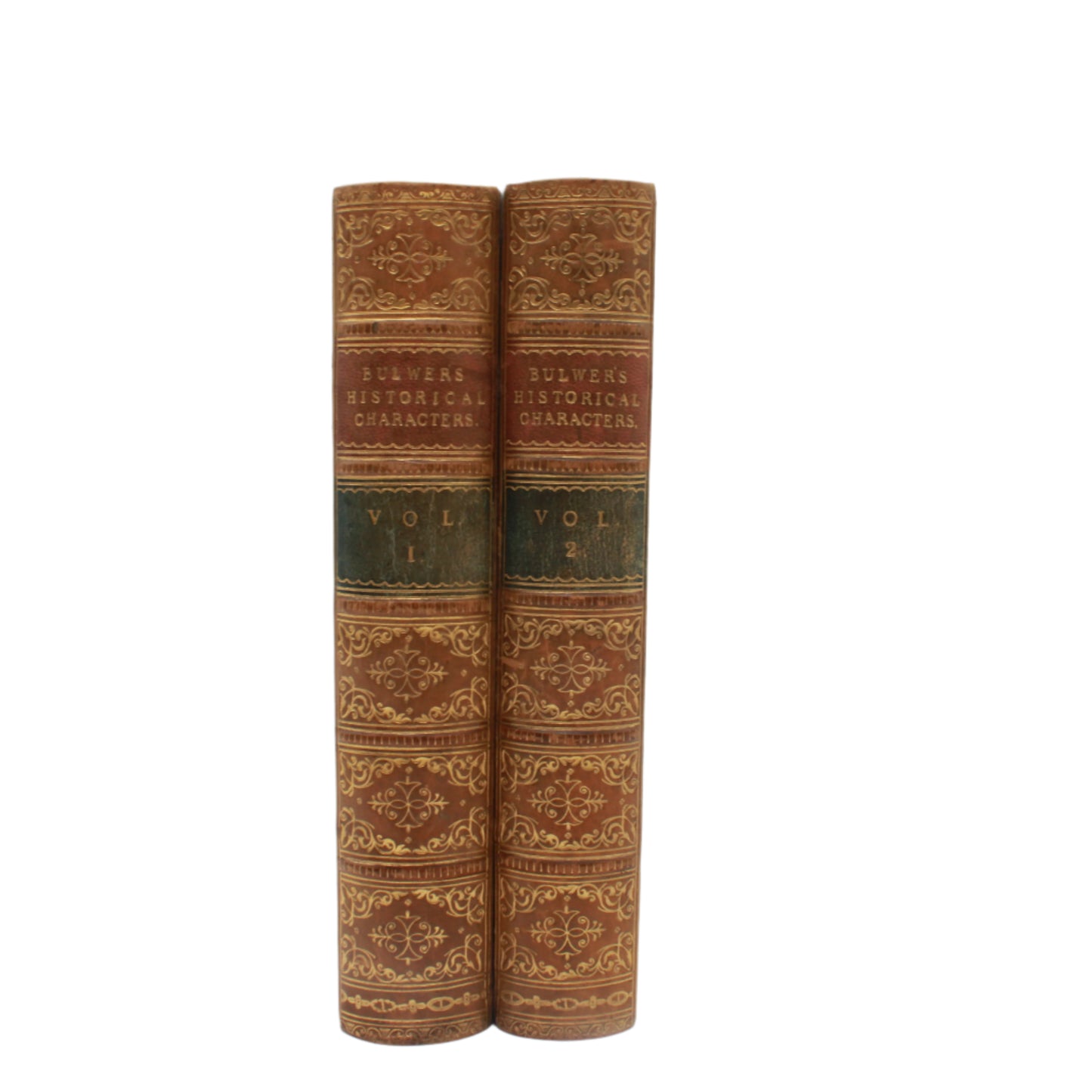 1868 " Historical Characters " Brown Half Leather Book