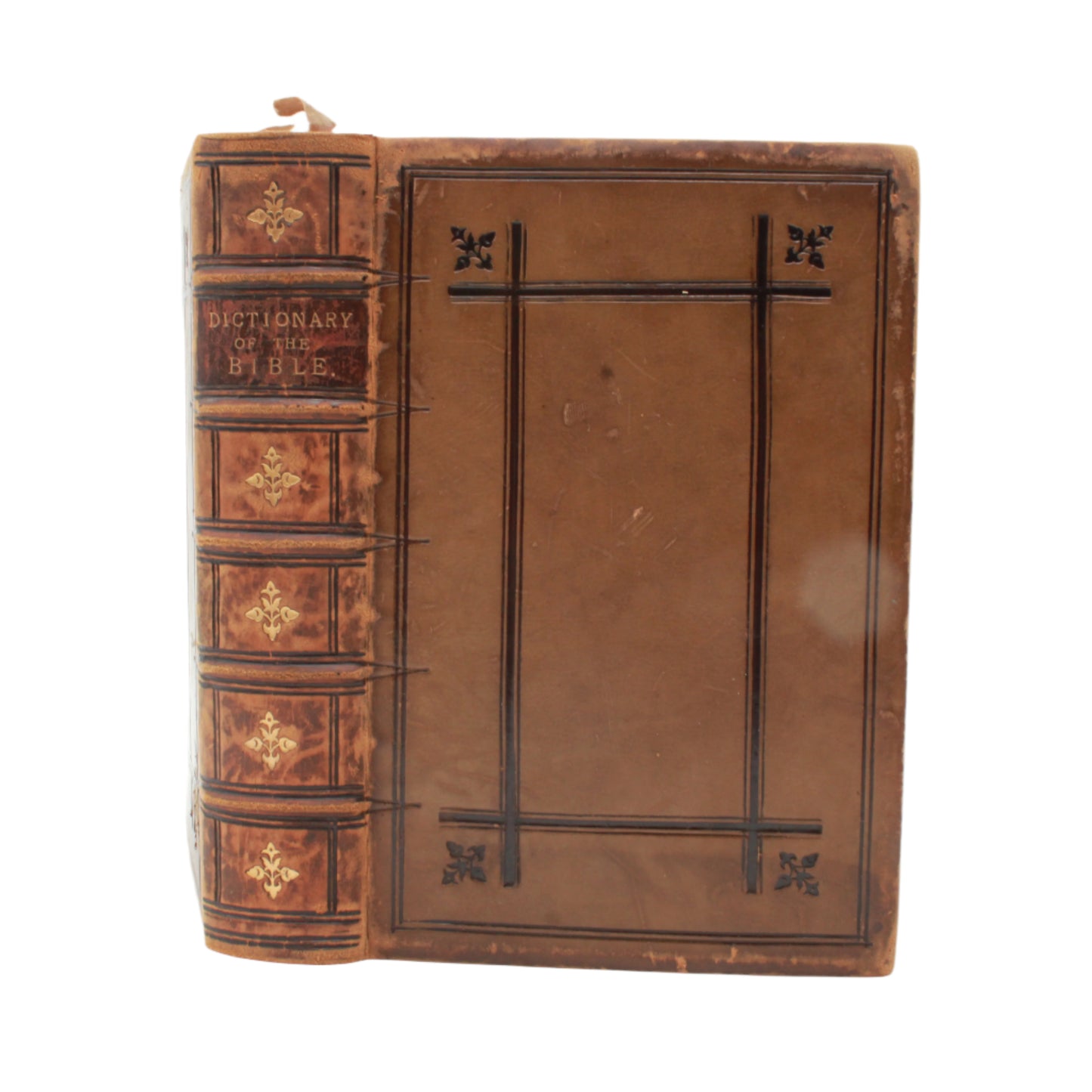 1893 " A Smaller Dictionary of the Bible " Light Brown Full Leather Book