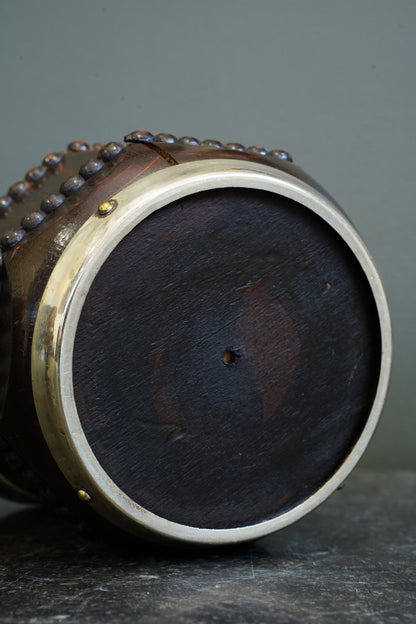 Edwardian Oak and Silver Plated Biscuit Barrel, Circa 1910