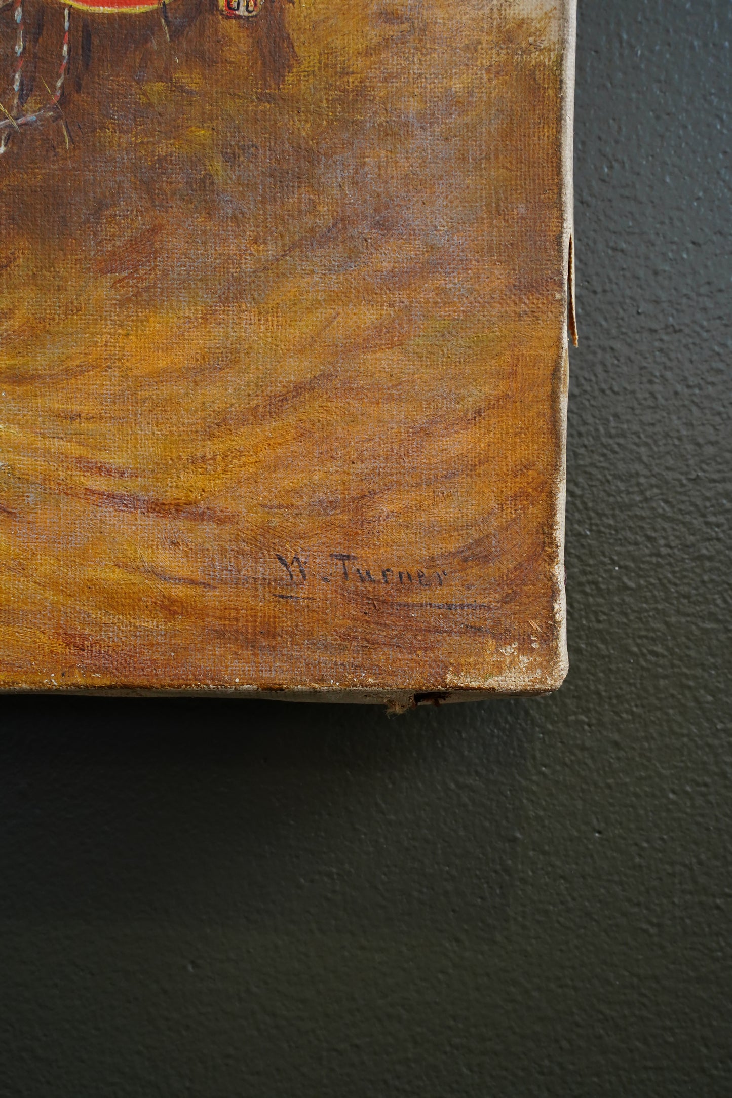 *RESERVED* Antique English Equestrian Oil Painting, Signed W. Turner, Horse in Stable