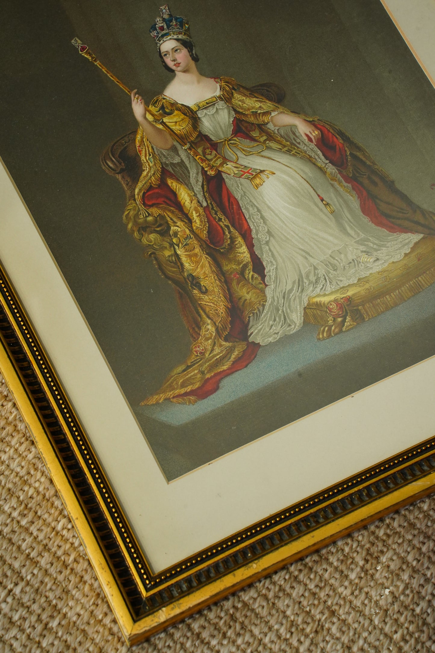*RESERVED FOR LISA* Chromolithograph of Queen Victoria in Coronation Regalia
