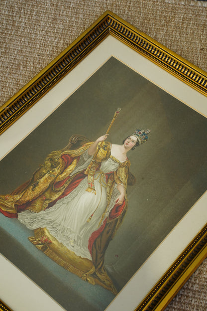 *RESERVED FOR LISA* Chromolithograph of Queen Victoria in Coronation Regalia