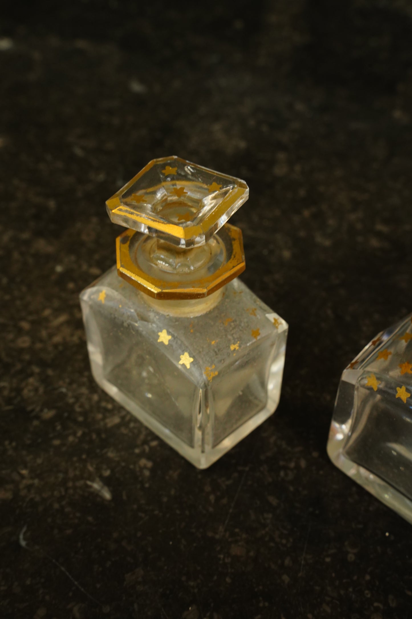*RESERVED* Antique French Napoleon III Kingwood Parfum Casket with Three Star-Gilt Bottles