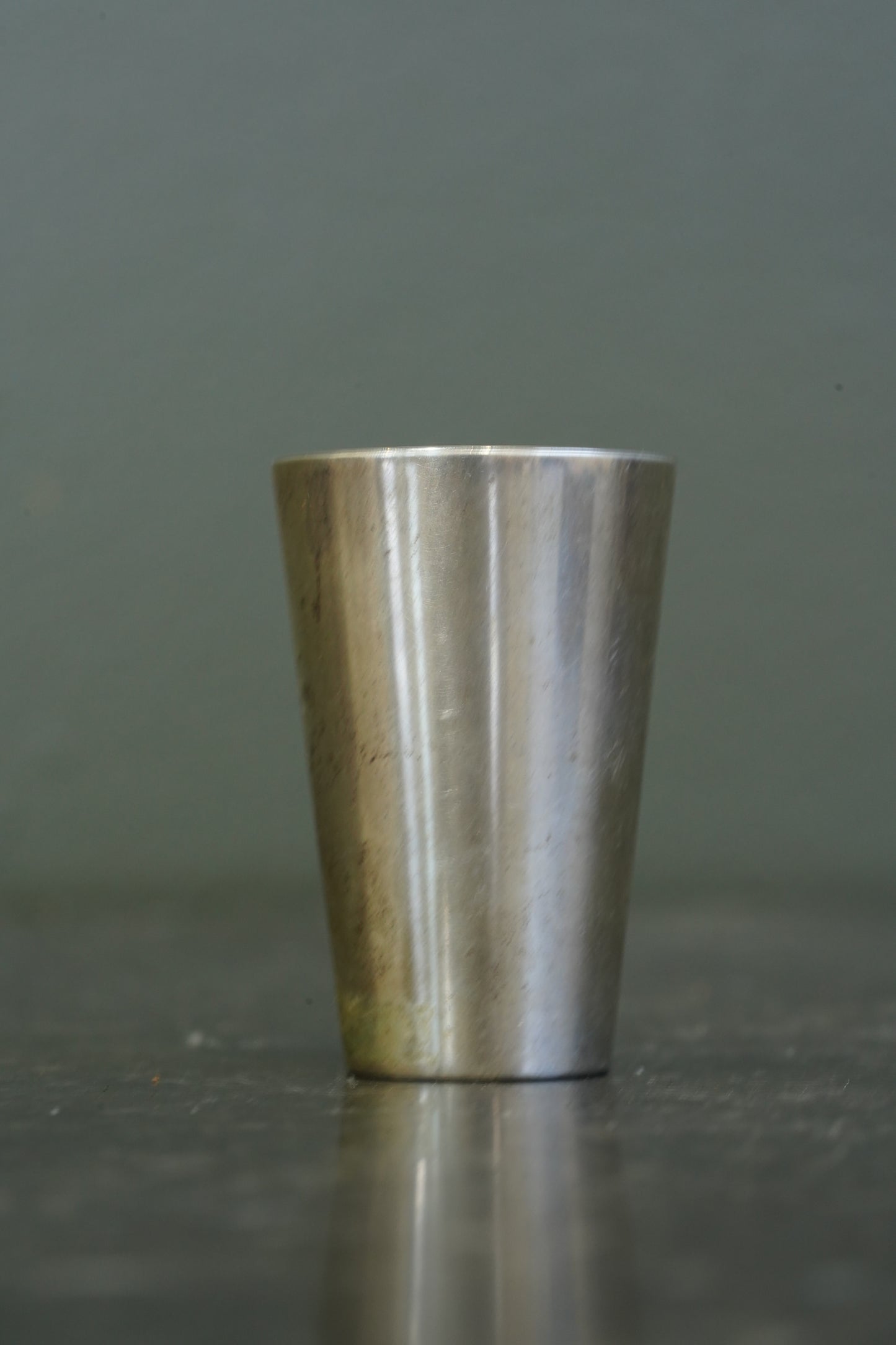 Antique Swedish Miniature Silver Plate Schnapps Cup, Tre Kronor Crest