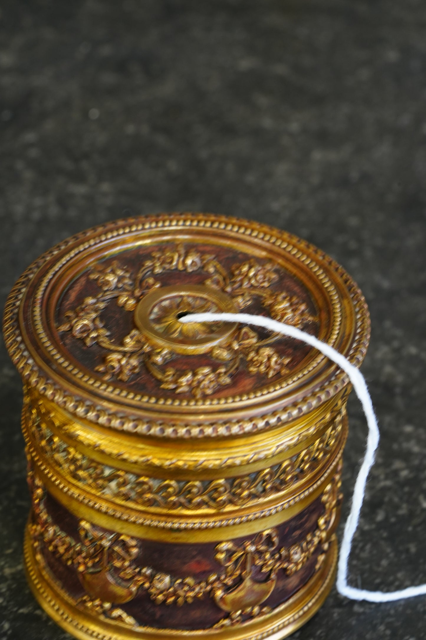 *RESERVED* Antique French Ormolu String Holder
