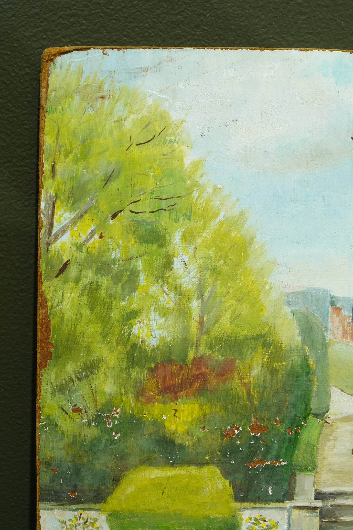 Antique Oil Painting of Formal Garden, Believed Hever Castle Kent