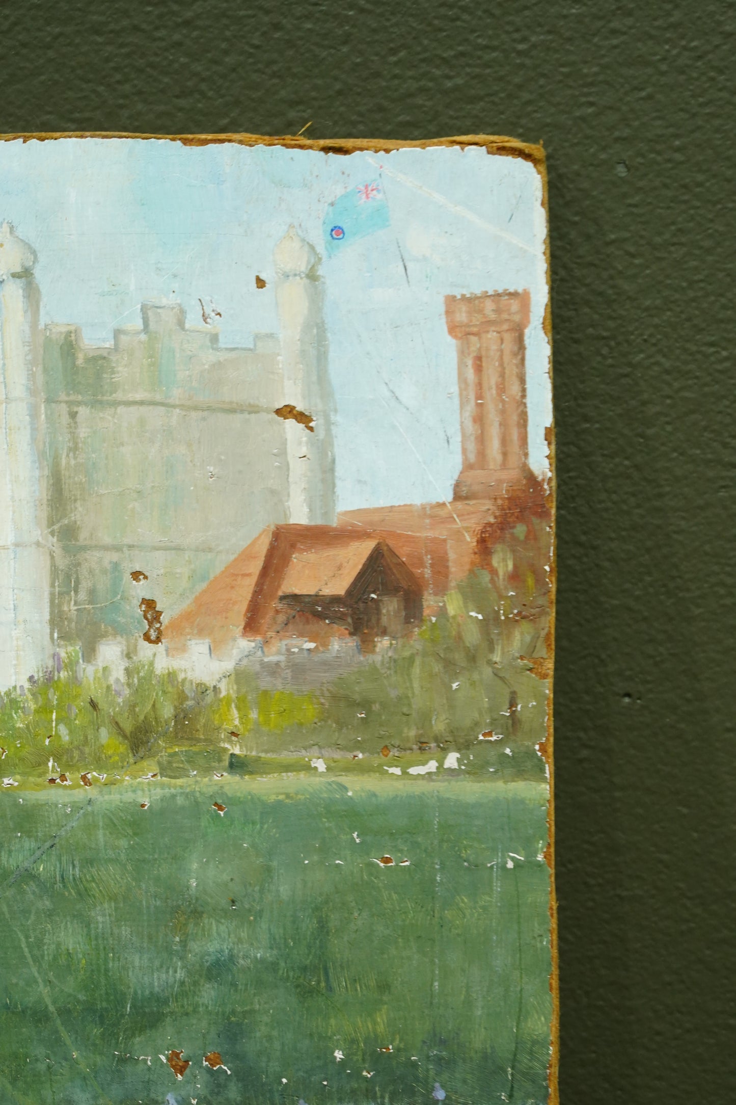 Antique Oil Painting of Formal Garden, Believed Hever Castle Kent