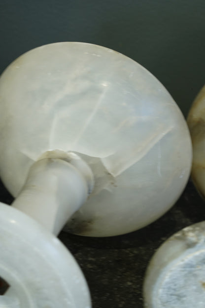 Pair of English Edwardian Alabaster Tazzas, Circa 1900