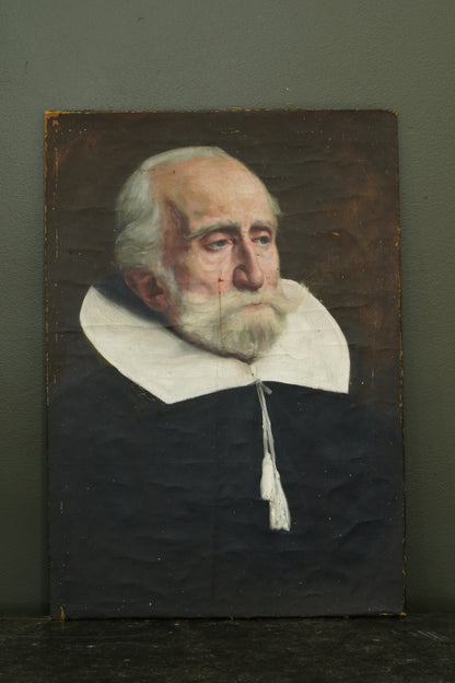 Antique Dutch School Portrait of a Gentleman, Possibly 17th-18th Century