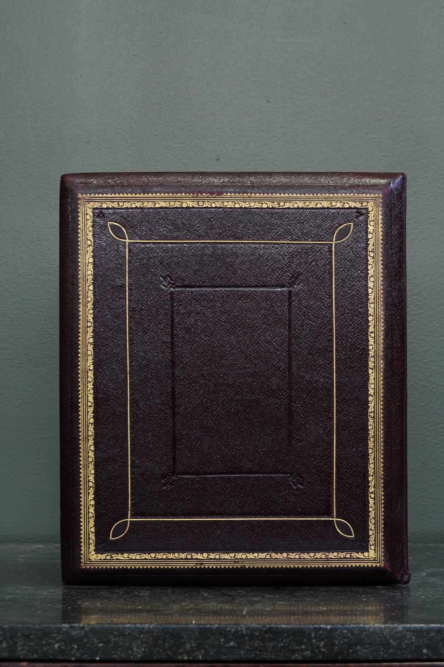 *Reserved* British Christmas 1946 Presentation Folder, Morocco Leather, Illuminated Interior