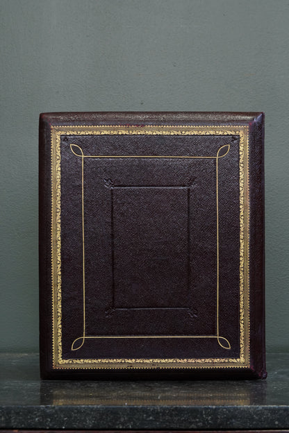 *Reserved* British Christmas 1946 Presentation Folder, Morocco Leather, Illuminated Interior
