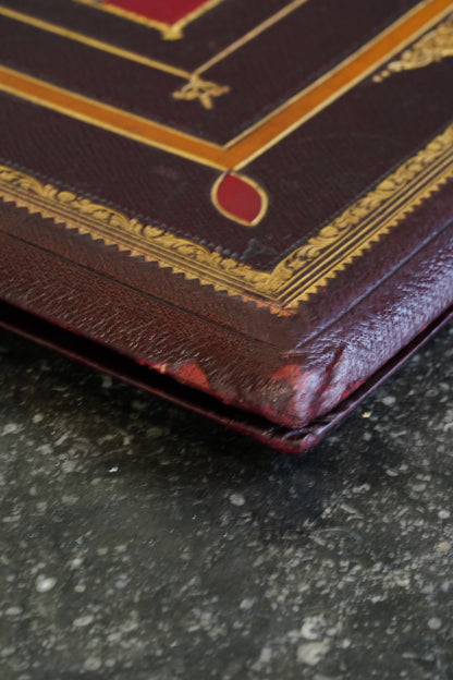 *Reserved* British Christmas 1946 Presentation Folder, Morocco Leather, Illuminated Interior