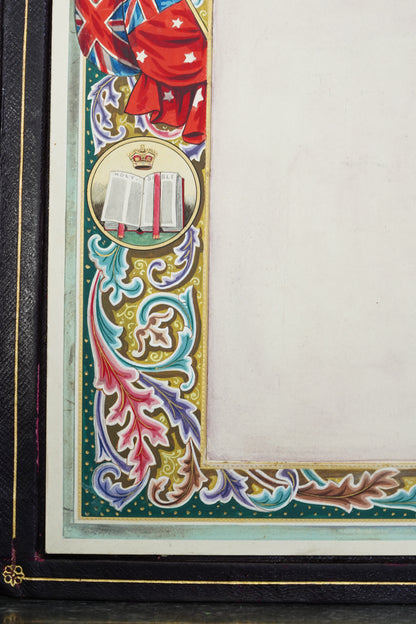 *Reserved* British Christmas 1946 Presentation Folder, Morocco Leather, Illuminated Interior