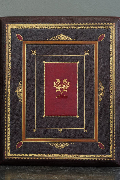 *Reserved* British Christmas 1946 Presentation Folder, Morocco Leather, Illuminated Interior