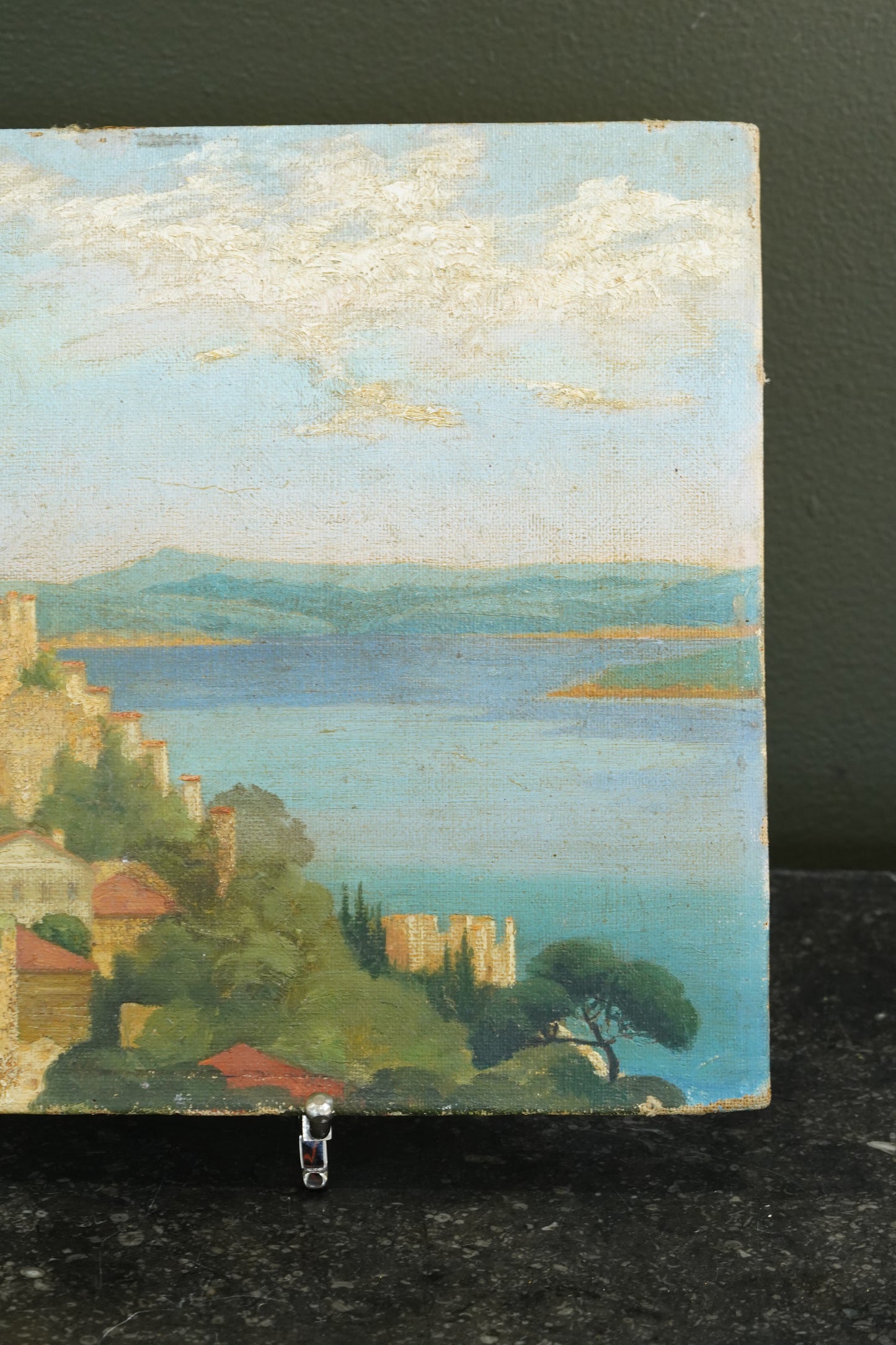 Antique Oil Painting, Rumelihisarı on the Bosphorus, Signed, British Military Provenance, 1933