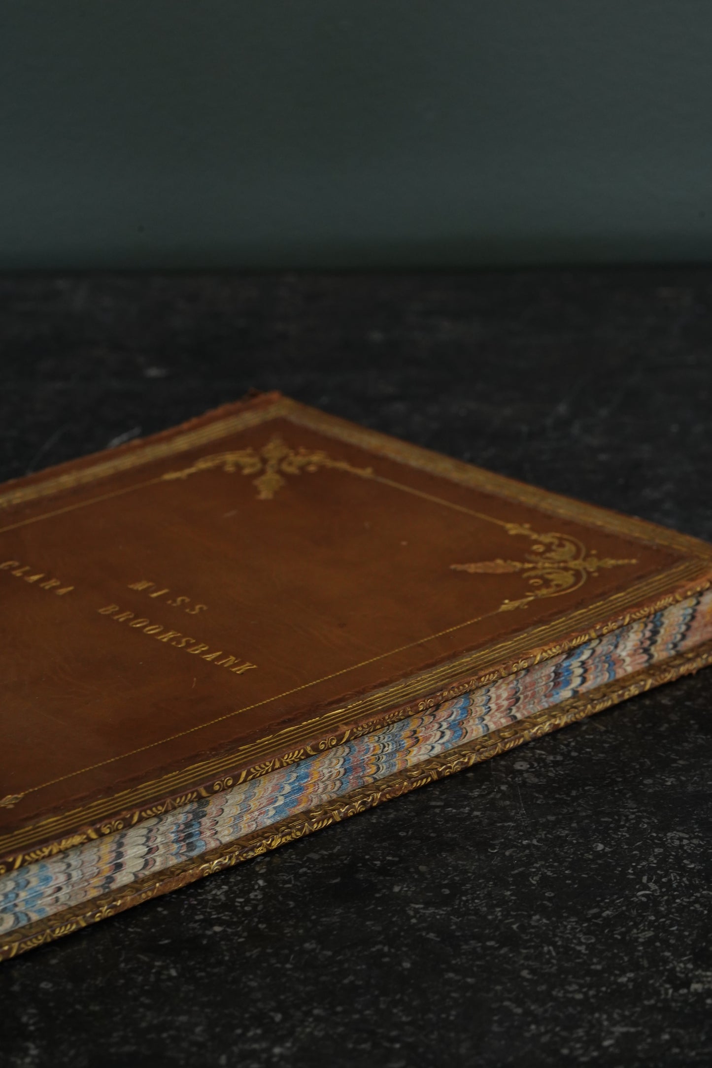 Antique Schubert 40 Melodies Leather Score Music Leather Book