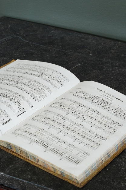 Antique Schubert 40 Melodies Leather Score Music Leather Book