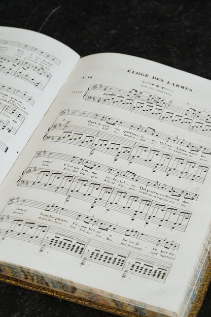 Antique Schubert 40 Melodies Leather Score Music Leather Book