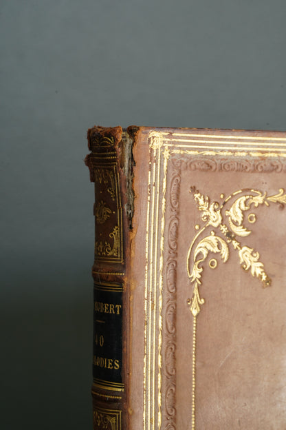 Antique Schubert 40 Melodies Leather Score Music Leather Book