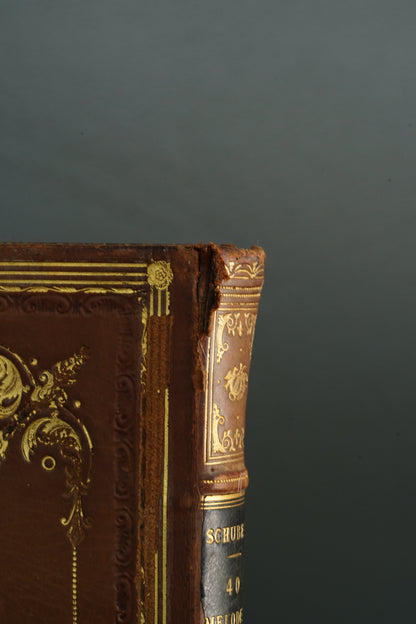Antique Schubert 40 Melodies Leather Score Music Leather Book
