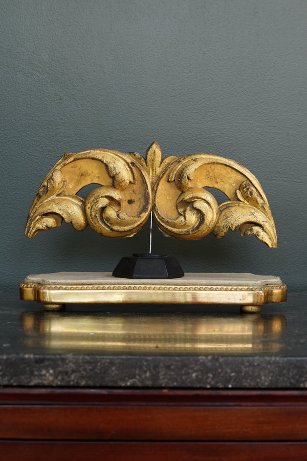 *Reserved* Antique Giltwood Display Plinth, Cartouche Form secondary view