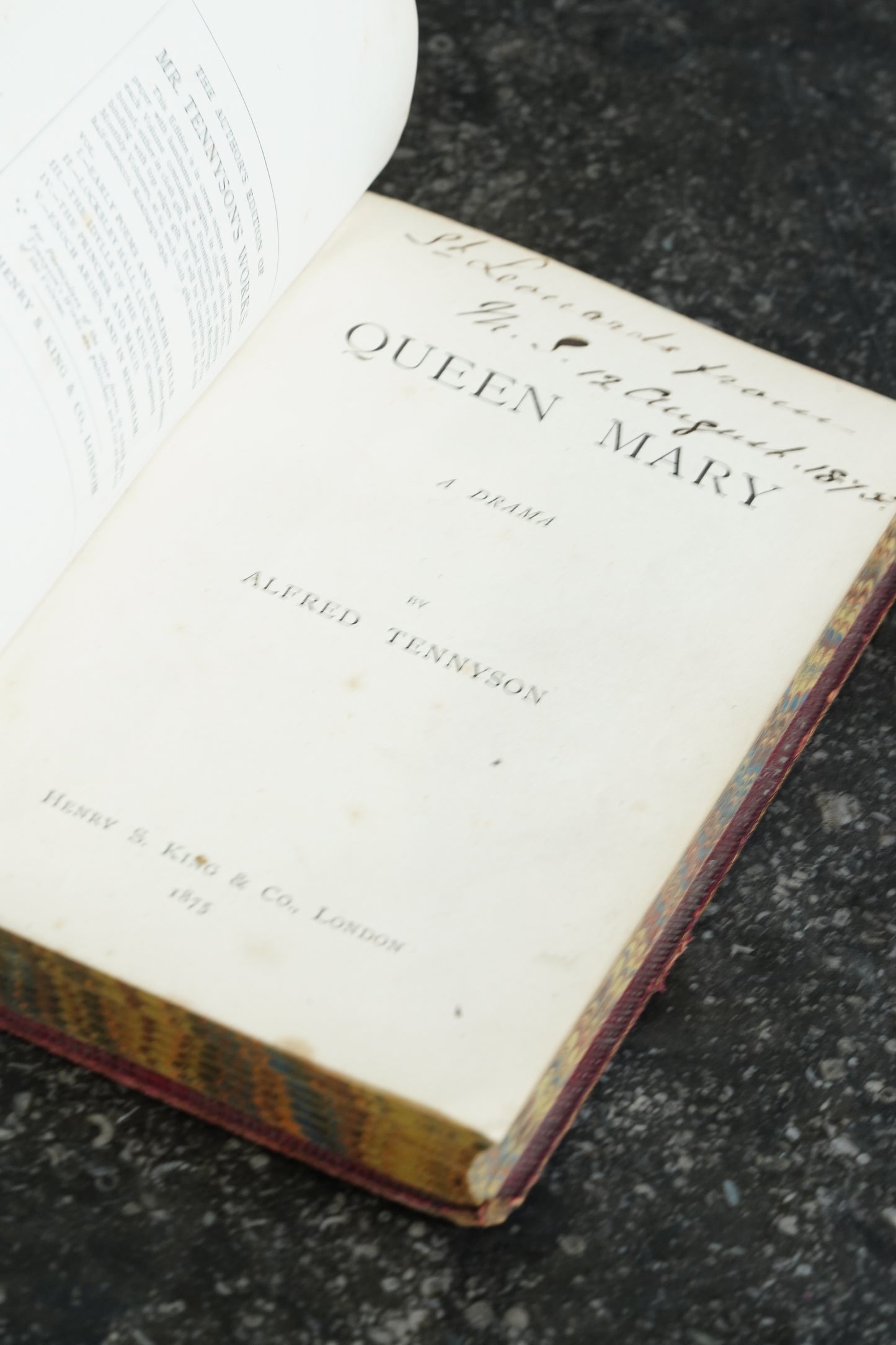 Queen Mary A Drama 1875 First Edition Red Leather, Alfred Tennyson